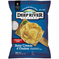 Deep River Snacks Krinkle Cut Chips, Sour Cream And Onion, 5 Ounce (Pack Of 12)