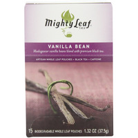 Mighty Leaf Black Tea, Vanilla Bean, 15 Pouches (Pack Of 3)