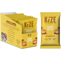Kize Energy Peanut Butter High Protein Snack Bars, 10 Count, 10G Grass-Fed Whey Protein, Gluten Free, Non-Gmo, Soy Free, Mission Based, Made In Usa