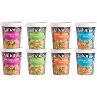 Aahanas Lentil & Rice Bowls (Kitchari) | Vegan Gluten-Free Meals Ready-To-Eat| 15G Plant-Based Protein| Indian Vegetarian Meal | No Refrigeration Required| Just Add Water (8 Pack)