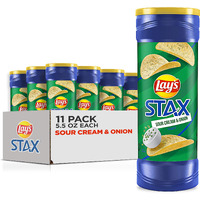 Lay's Stax Potato Crisps, Sour Cream And Onion, 5.5 Ounce (Pack Of 11)