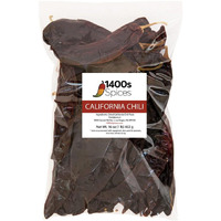 1Lb California Dried Whole Chilies Peppers, Anaheim Chile Seco Pods For Authentic Mexican Food, Heat-Sealed Resealable Bag By 1400S Spices