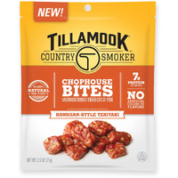 Tillamook Country Smoker Pork Jerky Snacks, Country Smoker Chophouse Bites, Hawaiian-Style Teriyaki Tender Cuts, Ready To Eat Gluten Free Protein Snack, 2.5 Oz