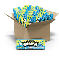 Sour Punch Straws, Blue Raspberry Fruity Flavor, Soft & Chewy Candy, 4.5Oz Tray (24 Pack)