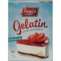 Liebers Unflavored Gelatin Sugar Free Gelatin  Kosher, Gluten Free Pure Gelatin Powder Unflavored  1 Oz. Box, Contains 2 Packets.