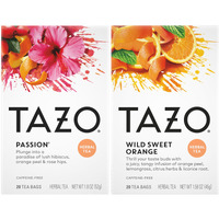 Tazo Passion And Wild Sweet Orange Tea Bundle,40 Count,1 Pack