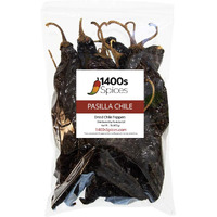 1Lb Pasilla Negro Chilaca Dried Whole Chile Seco Peppers Food Service Size, Chili Pods For Authentic Mexican Food, Heat-Sealed Resealable Bag By 1400S Spices