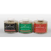 Borsari Seasoned Salt Gift Set - Multi-Use All Purpose Savory, Orange Ginger, And Original Seasonings - Gourmet Sea Salt Blends With Herbs And Spices - Gluten Free - Set Of 3, 4 Oz Shaker Bottles