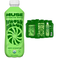 Mymuse Organic Enhanced Flavored Water, Watermelon, 16.9Oz Bottle (12 Pack), 1G Of Sugar, Immune Support With Zinc & Elderberry, Antioxidants Vitamin E, Low Calories, Healthy, Usda Organic, Keto Friendly
