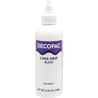 Decopac Cake Drip, Black Color, Vanilla Flavor, Matte Like Chocolate, 6.35 Oz