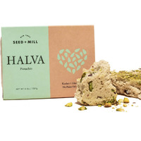 Seed + Mill - Halva - Pistachio - Vegan, Kosher & Gluten Free; Enjoy This Soft, Fudgelike Candy Made From Sesame Paste & Pistachios - Great For Snacking Or As A Dessert - 8 Oz