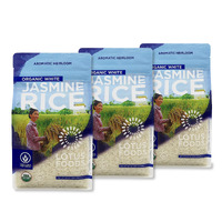 Lotus Foods Organic White Jasmine Rice - Jasmine Rice, Gluten Free White Rice, Organic Rice, Long Grain Asian Sticky Rice, Usda Organic, Vegan, Gluten Free - 30 Oz (Pack Of 3)