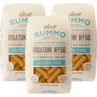 Rummo Gluten Free Rigatoni N.50 - Gluten Free Pasta, Made With Corn & Rice, Rigatoni Pasta Noodles, Pasta From Italy - 12 Ounce (Pack Of 3)