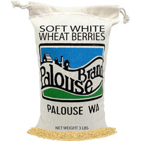 Soft White Wheat Berries | 3 Lbs | Family Farmed In Washington State | 100% Desiccant Free | Non-Gmo Project Verified | 100% Non-Irradiated | Kosher | Field Traced | Cotton Bag