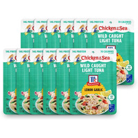 Chicken Of The Sea Wild Caught Light Tuna, 2.5 Ounce Packets (Box Of 12), Lightly Seasoned Lemon Garlic