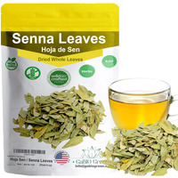 Senna Leaf Natural Senna Leaves Hoja Senna Dried Herbal Leaves, Senna Raw Leaf, Hoja Sen Cut & Sifted Herbs, Non-Gmo, Gluten-Free, Senna Alexandrina, Resealable Bag (4Oz)