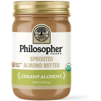 Philosopher Foods Creamy Alchemy Sprouted Almond Nut Butter, 16 Oz. - Silky Smooth Pourable Organic Butter, Natural Sweetness, Stone Ground Almonds, Keto Snack, Vegan Butter, Paleo & Small Batch