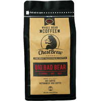 Chestbrew Whole Bean Coffee. Strong Medium Roast Vietnamese Coffee - Big Bad Bear Premium 20 Ounce Bag