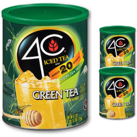 4C Green Tea Antioxidant Iced Tea Mix | Family Sized Cannister | Thirst Quenching Flavor | 20 Quarts (Green Tea, 2 Pack)