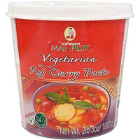 Mae Ploy Vegetarian Red Curry Paste With Authentic Thai Spices Like Shallots, Chili, Lemongrass, Galangal, Kaffir Lime, Garlic, No Msg, Preservatives Or Artificial Coloring (35 Oz Tub)