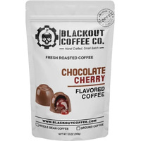 Blackout Coffee Chocolate Cherry Flavored Ground Coffee, Medium Roast - Ground Coffee, Fresh Roasted In The Usa,12 Oz Pouch