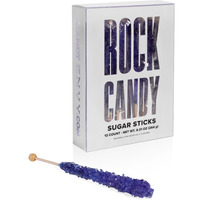 Candy Envy - Purple Rock Candy Sugar Sticks - Grape Flavored - 12 Indiv. Wrapped