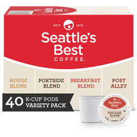 Seattle's Best Coffee K-Cup Coffee Pods Variety Pack, Dark Roast And Medium Roast Coffee For Keurig Brewers, 100% Arabica, 4 Boxes (40 Pods Total)
