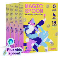 Magic Spoon Cereal, Frosted 4-Pack Of Cereal And Spoon - Keto & Low Carb Lifestyles, Gluten & Grain Free, High Protein, 0G Sugar