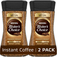 Nescaf   Taster's Choice Instant Coffee, Dark Roast, French Roast, 2 Jars (7 Oz Each)
