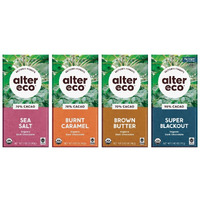 Alter Eco | Dark Chocolate Variety 4-Pack | Super Blackout, Sea Salt, Brown Butter And Burnt Caramel | Fair Trade, Organic, Non-Gmo, Gluten Free | 4 Flavors, 1 Of Each Bar