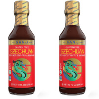 San-J - Spicy Gluten Free Szechuan Sauce - Non-Gmo - 10 Oz. Bottles - 2 Pack