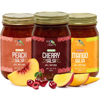 Green Jay Gourmet Fruity Favorites Salsa Variety Pack - Cherry Salsa, Peach Salsa, Mango Salsa - Fruit Salsa Gift Set - Medium Heat Picante Salsa - Gluten-Free Gourmet Salsa Dip - 17 Ounces, Pack Of 3