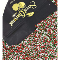 Sweetgourmet Jingle Mix | Red Green White Christmas Nonpareils | 2 Pounds
