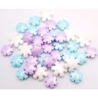Ncs Blue, Purple And White Snowflakes Edible Candy Toppers, 8 Ounces - Great For Cupcakes, Cookies, Cakes, Cake Pops, And Party Tables
