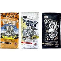 Raven's Brew Ground Coffee Variety Pack - 3 Delicious Flavors - Three Peckered Billy Goat, Deadman's Reach And Double Dead - 12Oz Each