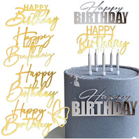 6 Packs Happy Birthday Cake Toppers Side Mirror Acrylic Cake Topper Happy Birthday Cake Decorations Gold Cupcake Toppers Cake Decorating Supplies Kit Diy Cake Decor Cake Tools Birthday Party Supplies