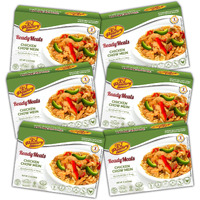 Kosher Chicken Chow Mein, Mre Meat Meals Ready To Eat, Gluten Free (6 Pack) Prepared Entree Fully Cooked, Shelf Stable Microwave Dinner - Travel, Military, Camping, Emergency Survival Protein Food