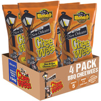 Elmer's New Orleans Chee-Wee's, Authentic Nola Bbq Flavor, Irresistible Crunchy Snack Delight 5 Oz Bags, Pack Of 4