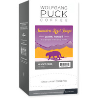 Wolfgang Puck Coffee Soft Pods, Sumatra Kopi Raya, 18 Count (Pack Of 6)