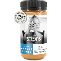 Steens Manuka Honey - Mgo 85+ - Pure & Raw 100% Certified Multifloral Manuka Honey - Bottled And Sealed In New Zealand - 17.6 Oz