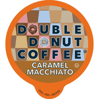Double Donut Flavored Coffee Pods, Caramel Macchiato Coffee, Caramel Coffee For Keurig K Cups Machines, Medium Roast Coffee In Recyclable Pods, 24 Count
