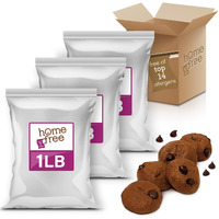 Homefree Mini Double Chocolate Chip Cookie Box, Gluten Free, Nut Free, Vegan, School Safe And Allergy Friendly Snack, 1 Lb Bag (Pack Of 3)