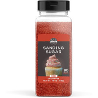 Birch & Meadow Sanding Sugar, Red, 1 Lb, Colorful Sugar Crystals For Festive Holiday Baking