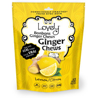 Lovely Candy Co. Lemon Ginger Chews, Made With Real Ginger, Individually Wrapped, 5Oz (1-Pack) | Gluten-Free, Non-Gmo, No Artificial Ingredients, No High Fructose Corn Syrup | 4 Simple Ingredients!
