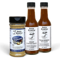 Seed Ranch Umami Chef Set Bundle, 3 Pack - Mild To Hot Heat - Seasoning Salt, Umami Everyday & Umami Reserve Hot Sauce - Vegan, Non-Gmo, Gluten-Free - Marinade, Vegetables, Soup & Rice