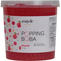 Mayde Popping Boba Pearls For Drinks, Desserts, & Breakfast Bowls (Peach Flavor, 7 Pounds)