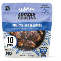 A Dozen Cousins Entr  E Seasoning Sauce Marinade - Coat And Cook For Chicken Seasoning, Bbq, Protein & More - 10 Pack - Bold Jamaican Jerk Seasoning Sauce With Hot Peppers (3Oz Each)