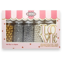 Sprinkles - Confect Sprinkles For Cakes & Cupcakes Decoration Assorted Pack Of 5 Metal Mania Disco Ball Mashup Sprinkles Mix Gold, Sliver & White Dragees White & Sliver Sparkling Sugar - 3.5 Oz