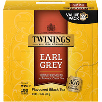 Twinings Earl Grey Black Tea, 100 Individually Wrapped Tea Bags, Flavoured With Citrus And Bergamot, Caffeinated, Enjoy Hot Or Iced