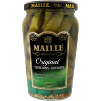 Maille Pickles Cornichons Original Pack Of 12 The Perfect Cornichon For Garnishing A Gourmet Sandwich Or Snacking Product Of France 13.5 Oz